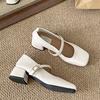 Fashion Retro Style Thick Heel Women Mary Jane Shoes Fashion Square Toe One-Buckle Shoes Ladies Outdoor Dress Pumps