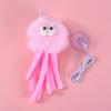 Hanging Fluffy Octopus Cat Toy Interactive Self Play Cat Teaser with Bell Soft Plush Octopus Toy with Elastic String for Indoor Kitten Chasing Playing
