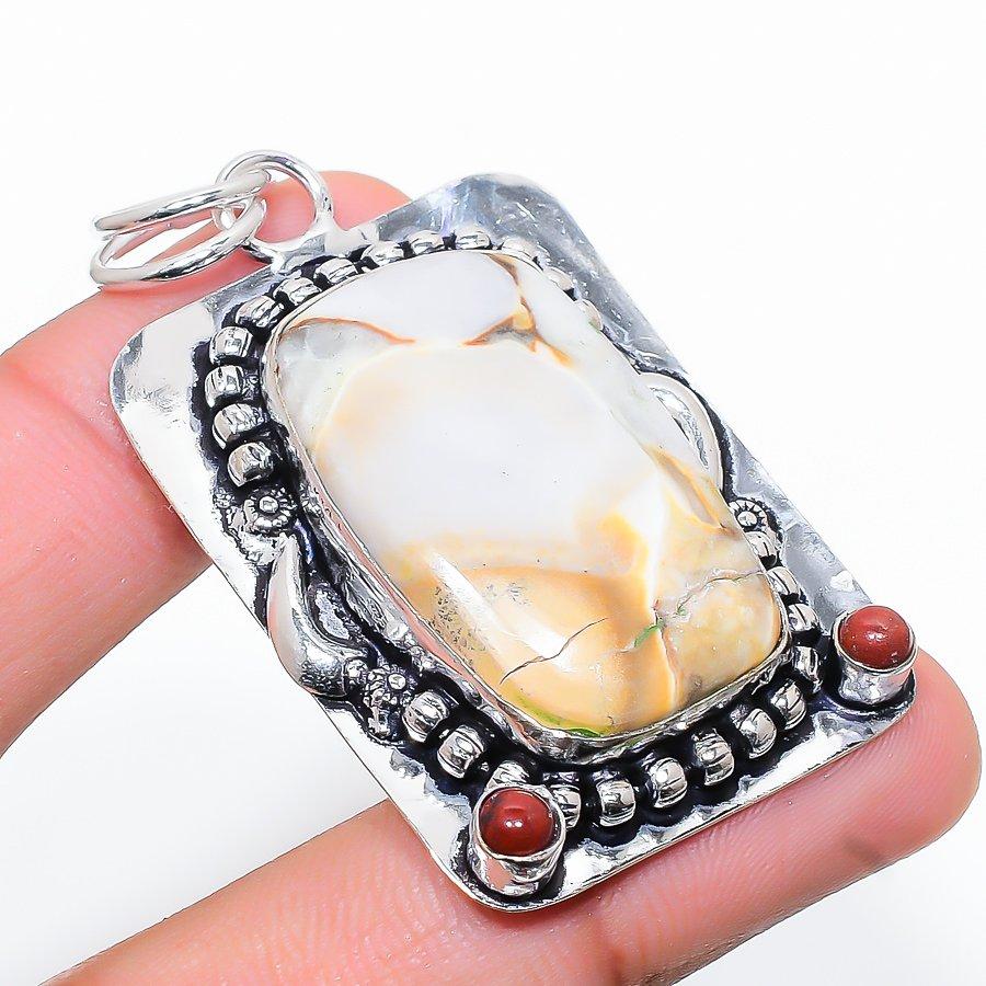 

Natural Mookaite Gemstone Handmade 925 Sterling Silver Pendant 2.25 S8G78