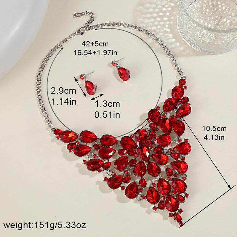 Rhinestone Crystal Vintage Necklace Women Birthday Party Wedding Banquet Valentine's Day Gifts