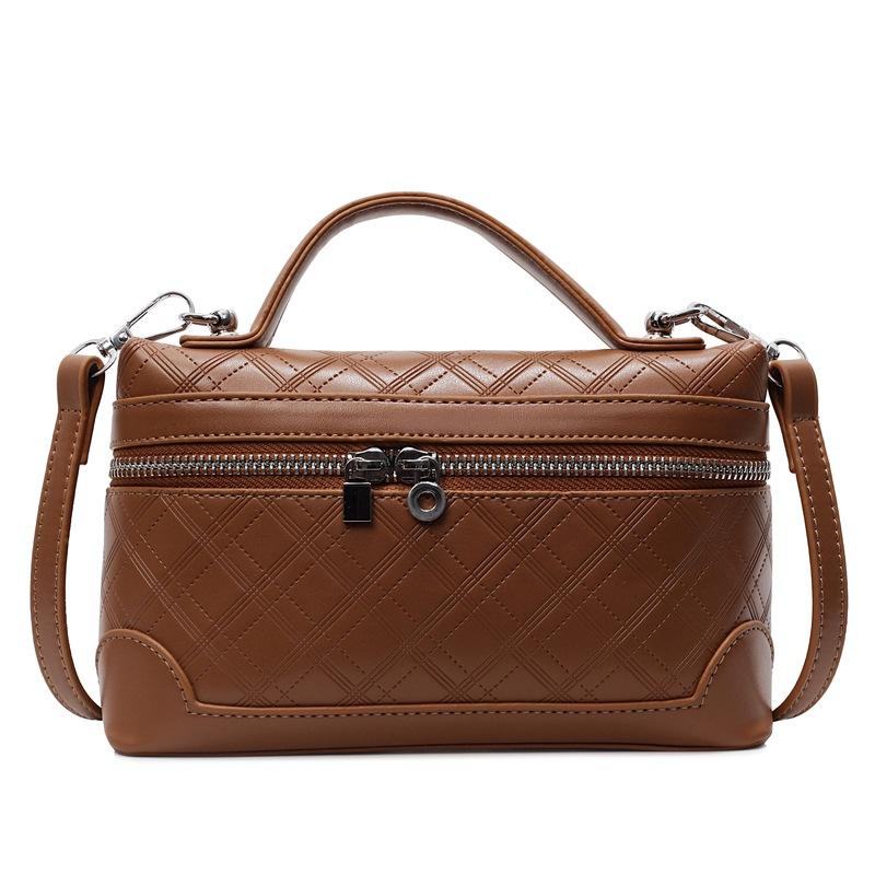 Niche 2025 summer new fashion casual shoulder oblique span bag handheld briefcase women's small square bag
