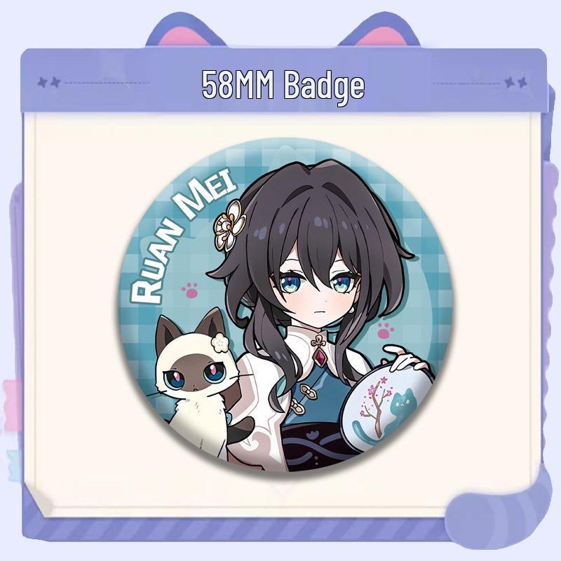 Honkai: Star Rail Cat Series Badges - March 7th, Himeko, Dan Heng Merchandise