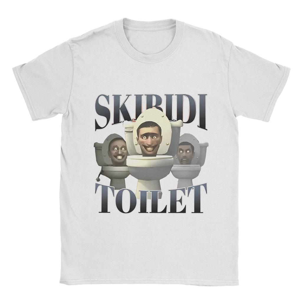 Skibidi Toilet Lustiges Meme Herren T-Shirts Verrückte T-Shirts Kurzarm Rundhals T-Shirts Reine Baumwolle Sommeroberteile