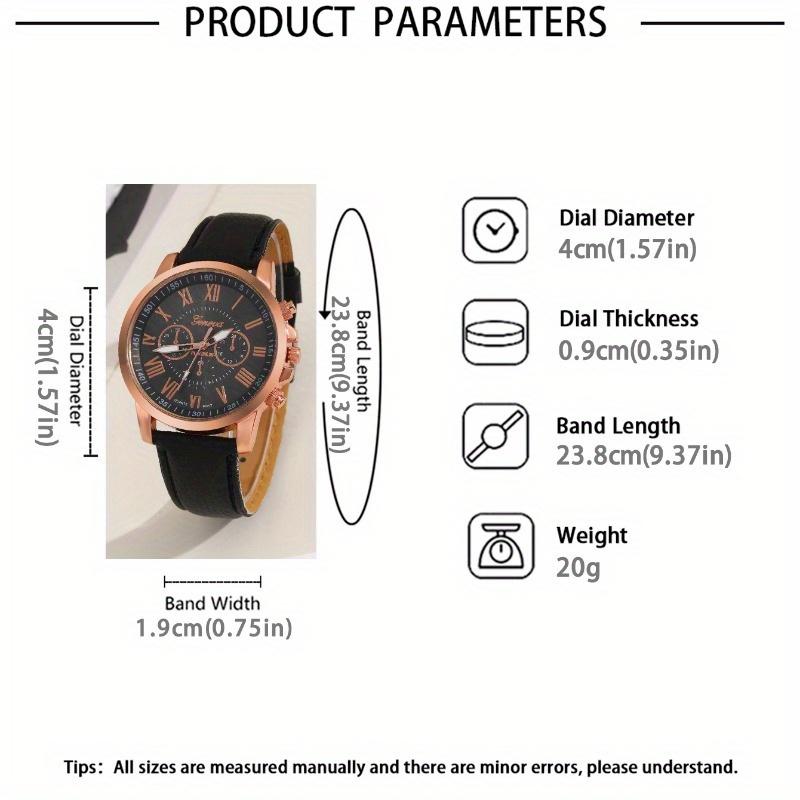 2pcs/set Women's Elegant Watch Fashion Casual Analog PU Leather Band Wrist Watch & Rhinesone Bracelet, Best Gift for Her