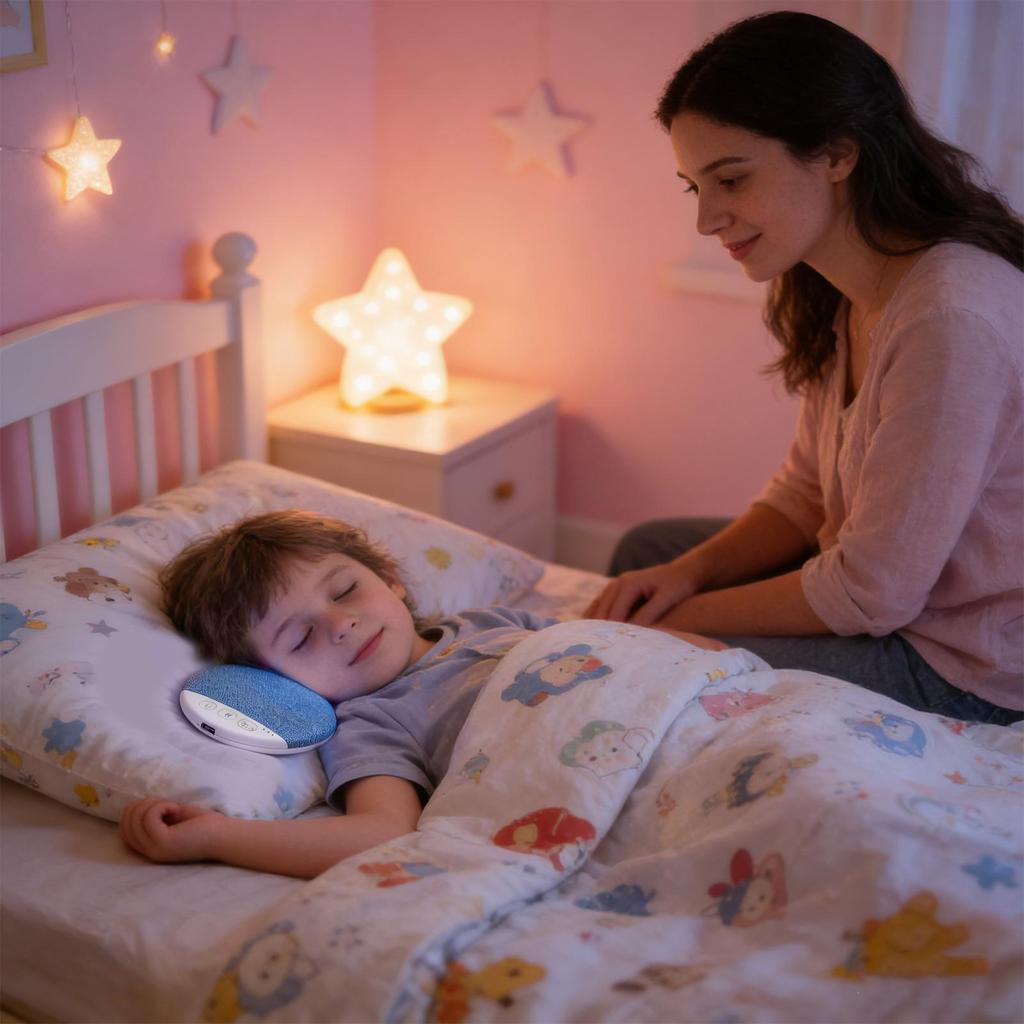 רמקול כרית לחדר שינה סאונד בלוטות' רמקול מתחת לכרית סטריאו בס רעש לבן עם טיימר לשינה מתנות