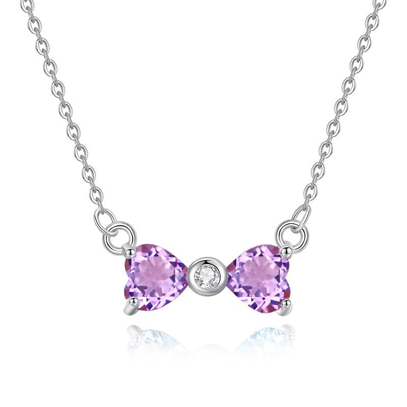 

New heart-shaped natural crystal stone pendant S925 silver necklace fashionable personality simple celebrity daily jewelry gifts 925 silver