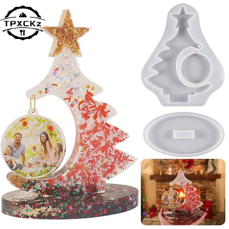 DIY Christmas Tree Photo Frame Making Tools Crystal Resin Epoxy Craft Mold Silicone Handmade Home Decoration