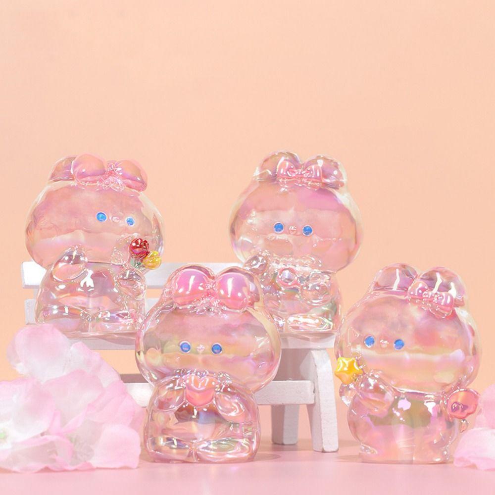 

Candy Color Transparent Gradient Rabbit Dolls Laser Cartoon Model Toy Couple Gifts Style 1