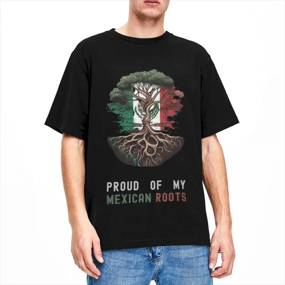 Novelty Proud Of My Mexican Roots T Shirt Men Women's Cotton I Love Mexico Flag Tee Shirt Original Clothing