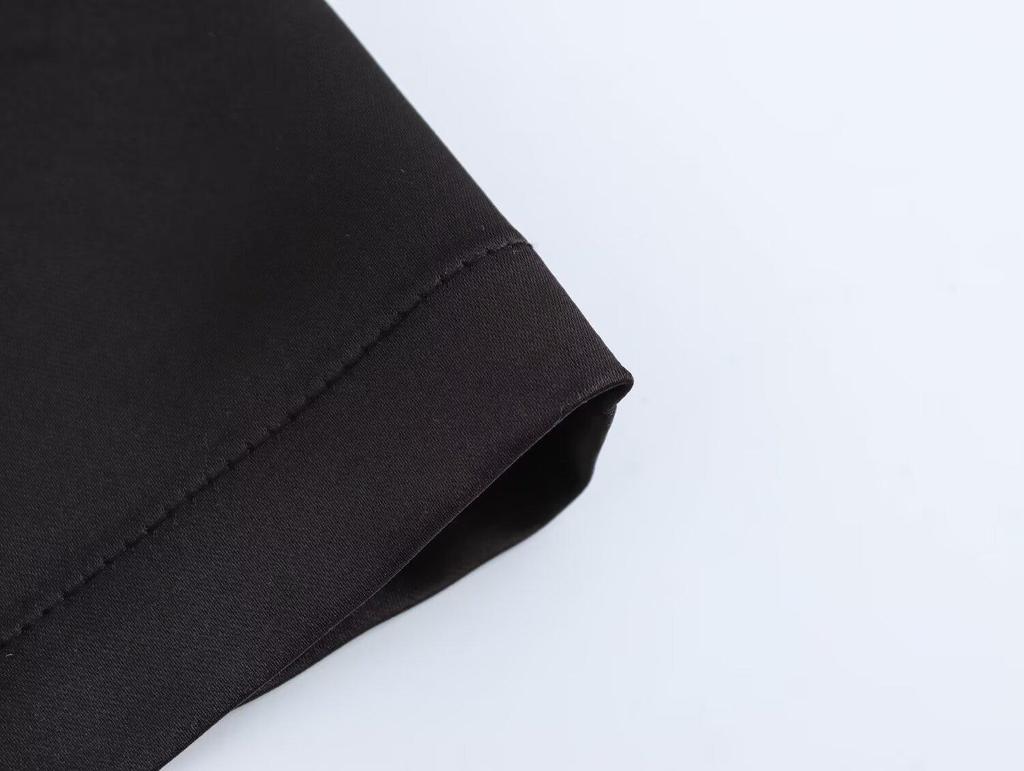 2024 Winter Women's Off-Shoulder Satin Dress with Bow - European and American Style