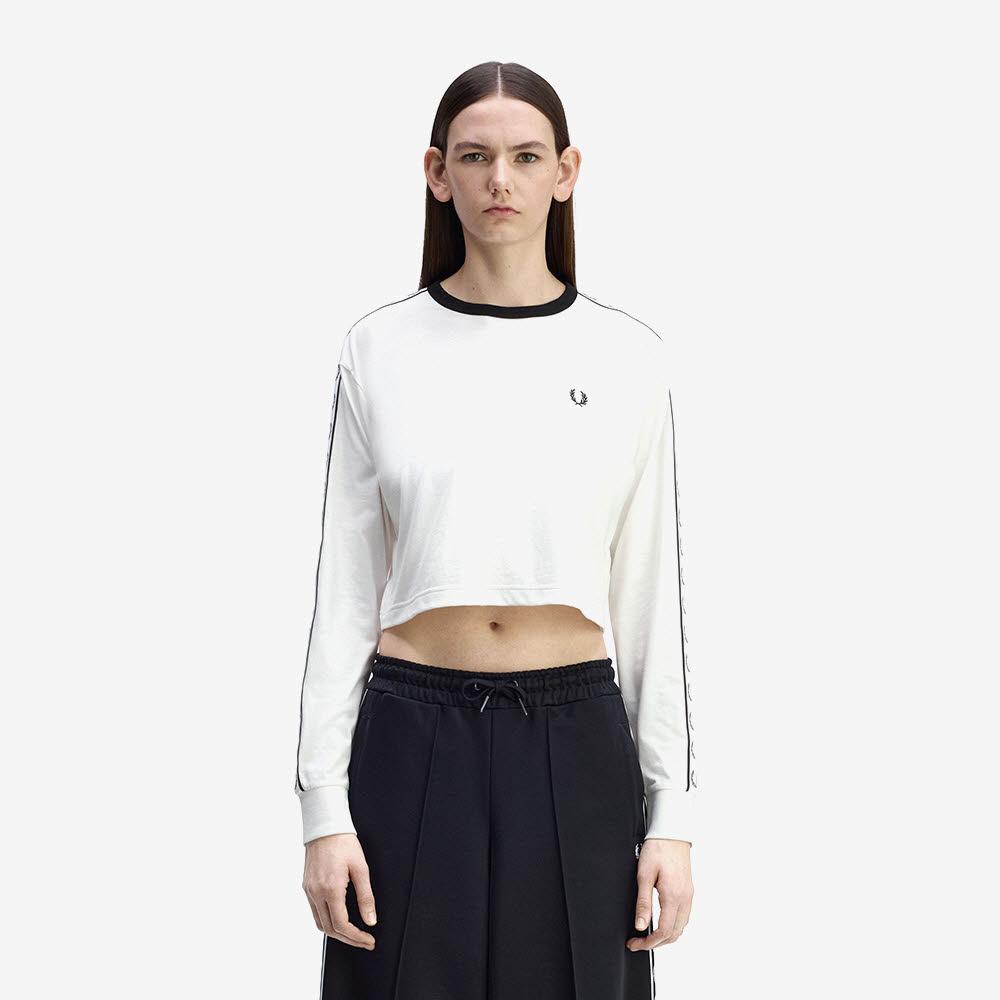 Fred Perry [Womens] Tape Long Sleeve T-Shirt - Snow White Afpf2531109-129