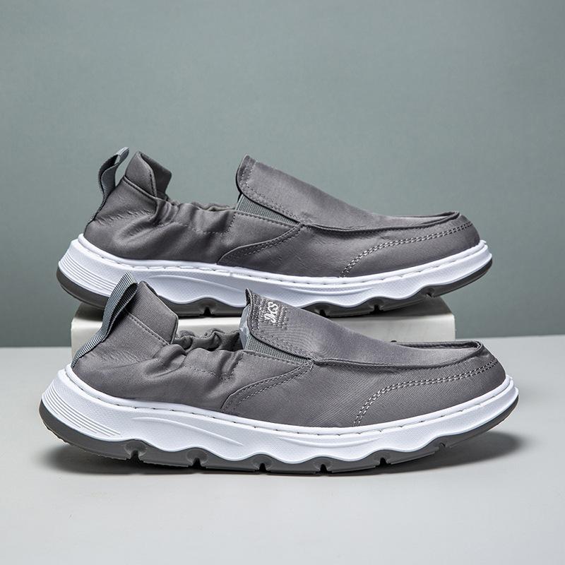 Cloth shoes lazy men's 2024 autumn breathable men's shoes soft-soled shoes one-pedal canvas shoes casual old Beijing shoes