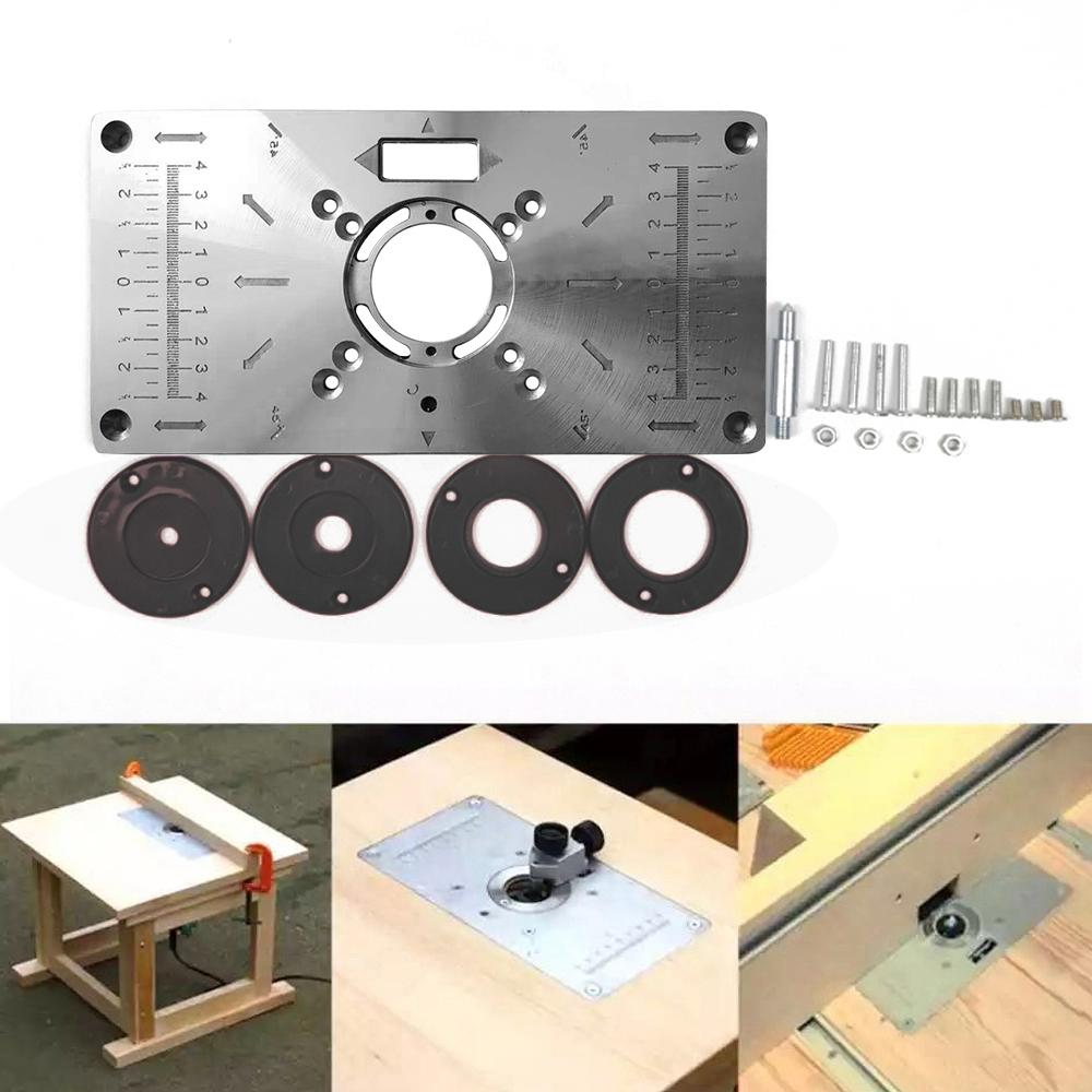 

Multifunctional Router Table Insert Plate Woodworking Benches Aluminium Wood Router Trimmer Models Engraving Machine чёрный