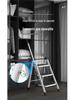 Multi-Functional Telescopic A-Frame Ladder: Indoor Folding Ladder with 3-4 Steps, Thickened for Stability.