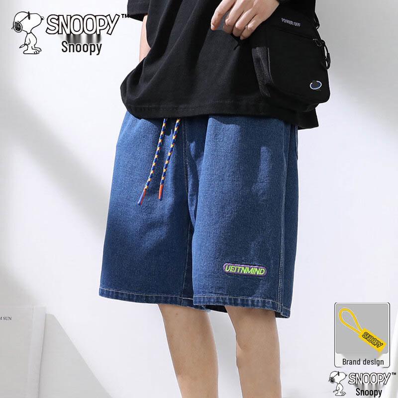 Snoopy Men s Loose Fit Denim Shorts 2XL