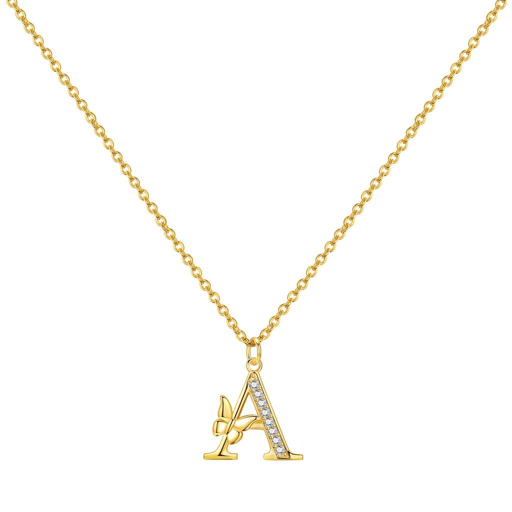 Orstarry 925 Silver Golden A-Z Lucky Letters Necklace Pendant Necklace for Women Birthday Gifts Fashion Fine Jewelry