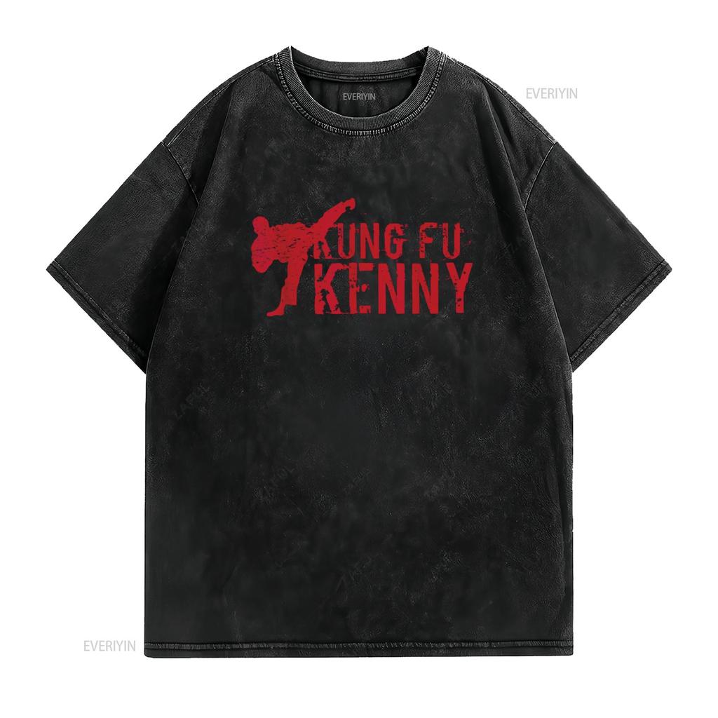 kung fu kenny T shirt vintage Washed streetwear fashion homme Stylish Slightly Breathable graphic designer clothes Casual