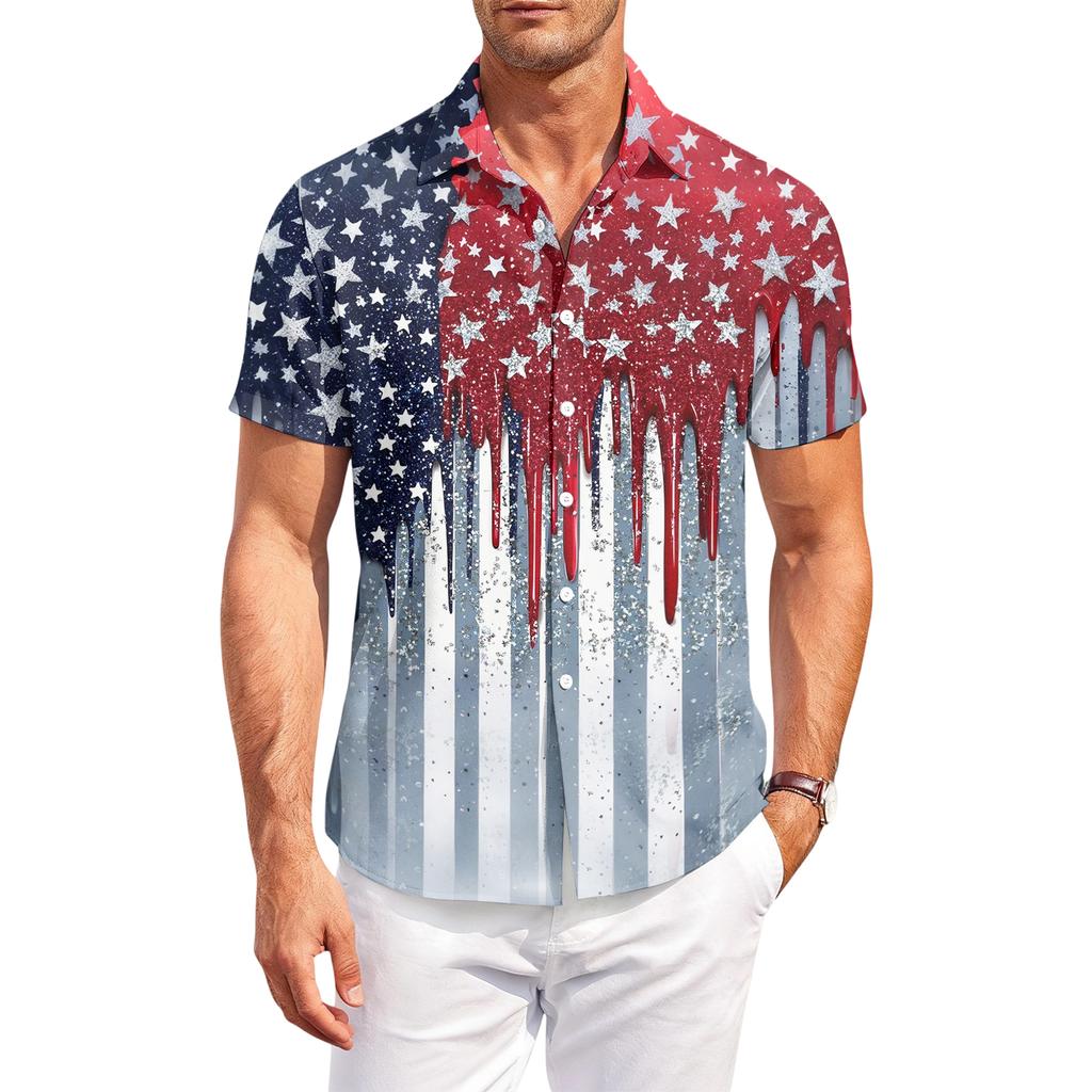 Men's Casual Short-Sleeve Collared Shirt