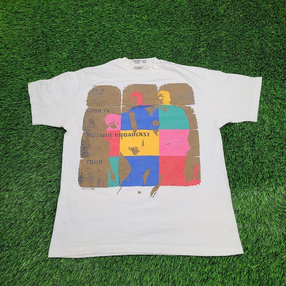 

Vintage 1992 U2 Band Shirt ZOOTV Tour White Unisex Tshirt Reprint KH10871 Unisex T-Shirt XXXXL