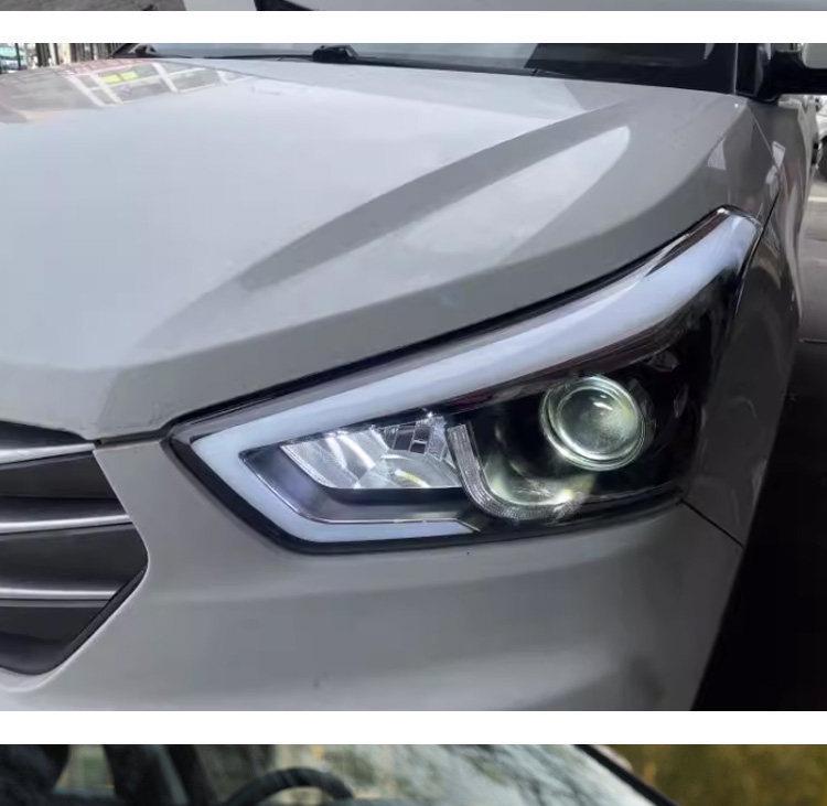 LED Projector Headlight Assembly with DRL & Flowing Turn Signals for 2014-2019 Hyundai IX25