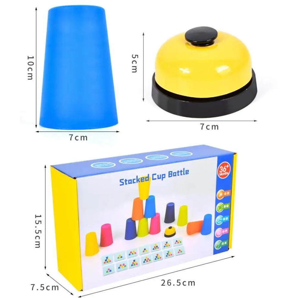 Stack Cup Game with Card Kid Educational Montessori Toy Intellectual Enlightenment Color Cognition Logic Training Christmas Gift