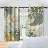 Set aus 2 nordischen Stil-Schattierungs-Fenstervorhängen Grüne Baumblätter Heiminterieur Tropischer Dschungel Schlafzimmer Vorhang Mit Verdunkelung Polyester Perfekt Für