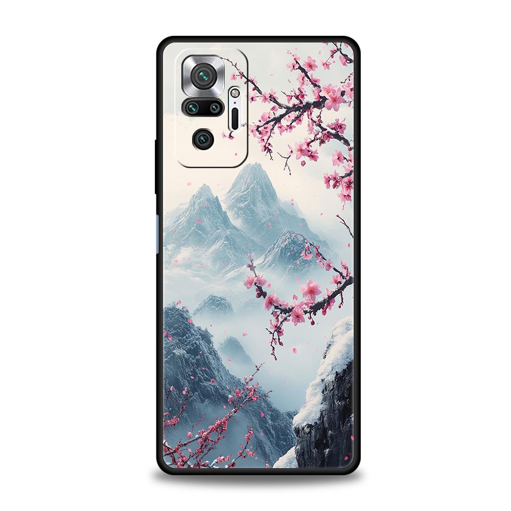 

Phone Case Cover for Redmi 14C 13C 10C Note 14 13 12 10 11 K40 K50 Gaming Pro Plus 5G Soft TPU Shell Pink Sunset Mountain Fundas Redmi 14C