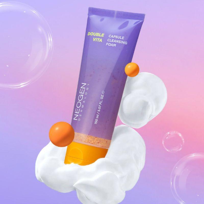 NEOGEN Dermalogy Double Vita Capsule Cleansing Foam 150ml – Brightening Vitamin Cleanser for Deep Pore Care