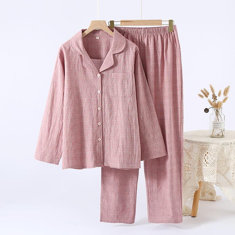 Couple Pajamas Pure Cotton Spring Women's Loungewear Cotton Set Spring and Autumn Casual Loose Men's Two-piece Set