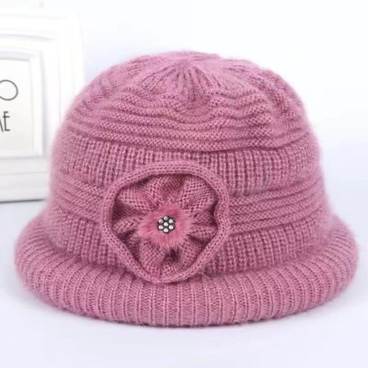 

Жіноча стильна шапка з імітації норки на осінь та зиму з теплою та модною шапкою-носком One Size