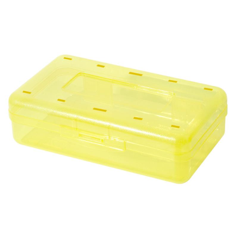 

Supply Box Hard Pencil Case Pencil Box Stackable Storage Box For Kids School Use Art Supplies жовтий