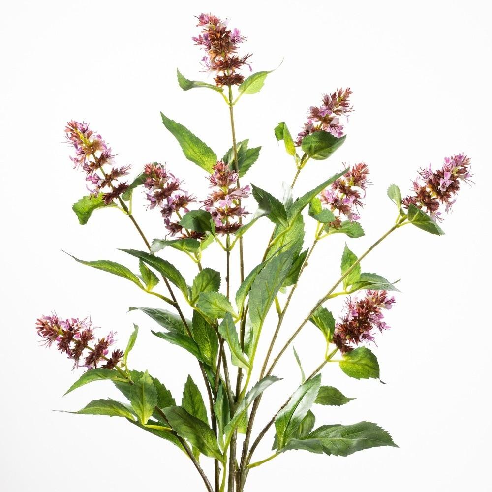 3 Head Artificial Pogostemon Stem Spike Flower Simulation Pogostemon Silk Faux Flower  Table Decor