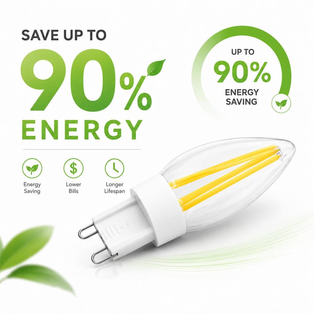 10 Bombillas LED G9 2W 3W Vidrio Filamento Lámpara AC220V Blanco Cálido Ahorro de Energía Reemplazo Halógeno para Candelabro
