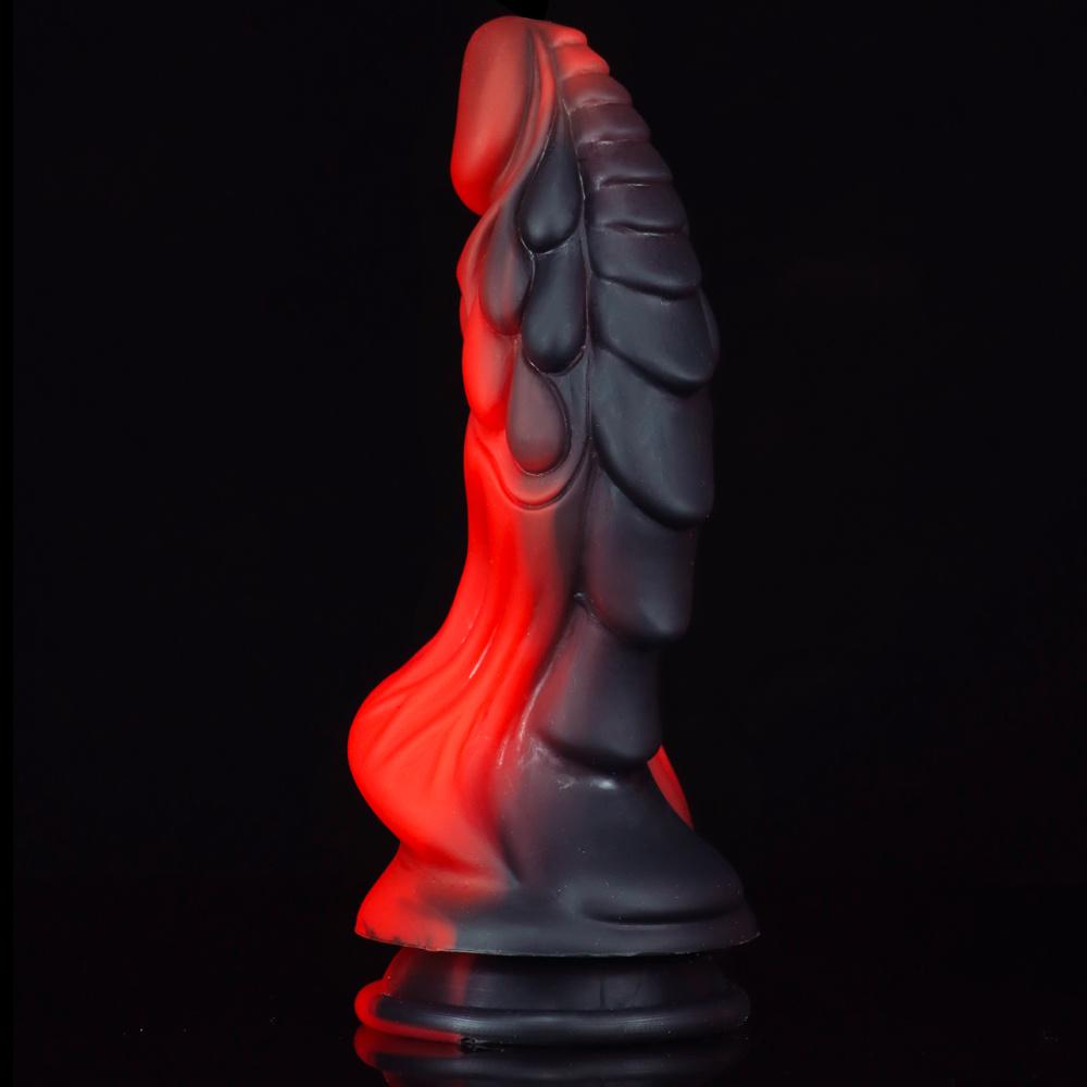 Black Unicorn Mixed Color Liquid Silicone Big Penis Simulation Posterior Anal Plug Fake Penis Adult Products