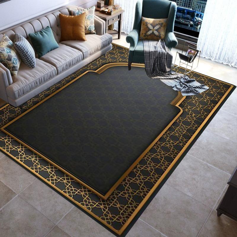 

Arab Muslim Carpet Mechanical Washable Bedroom Mat Living Room Large Area Full Spread Easy To Clean Antibacterial Bedside Rug 40cm by 60cm