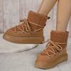 Big Size Thick Bottom Cross Strap Snow Boots 2025 Fall and Winter New Thickened Mid-calf But Not Knee Warm Women's Boots