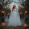 Elegant Transparent Witch Costume Cloak for Adults Teens Halloween Party Role Play Dressing Up