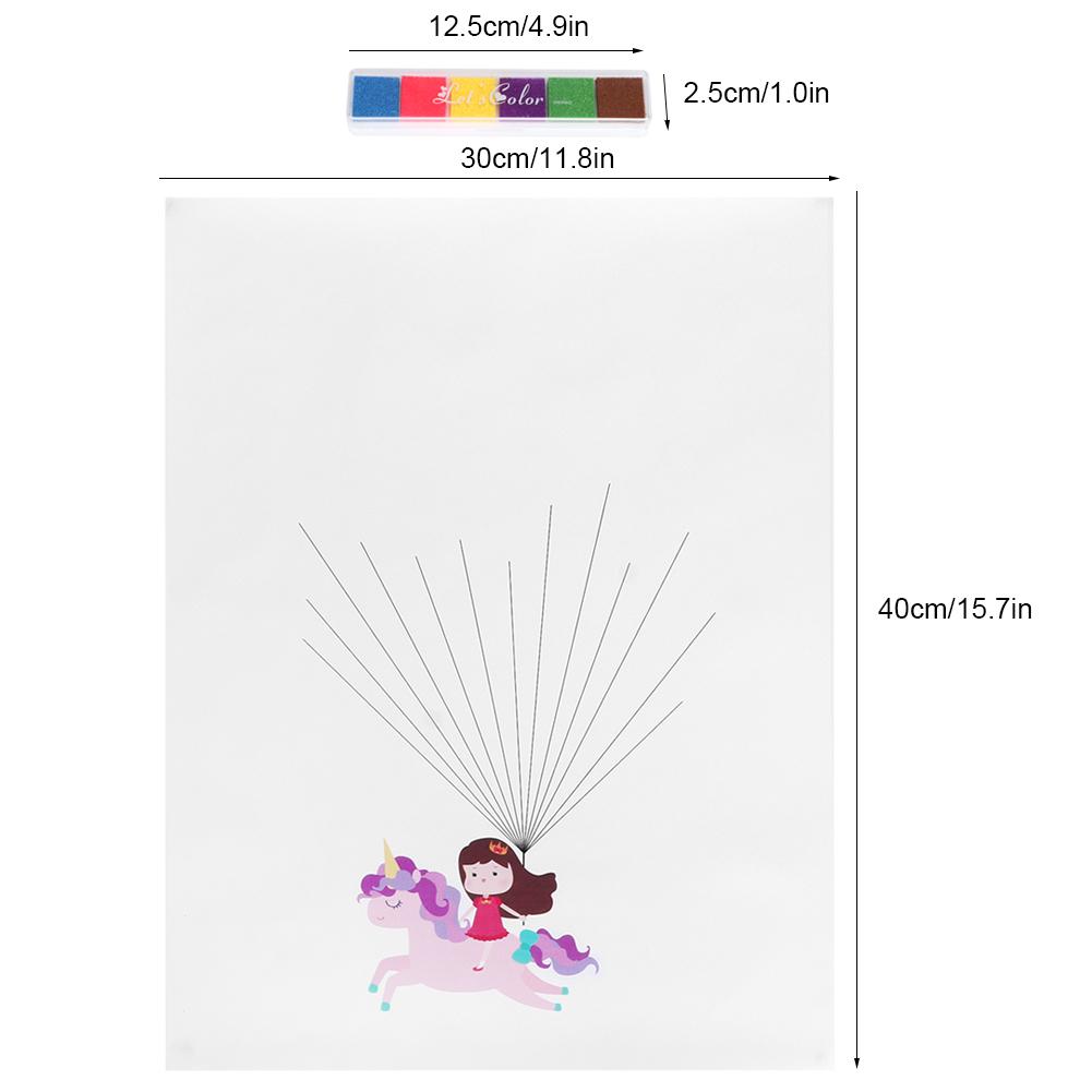 DIY Fingerprint Painting Cute Pattern Guest Signature Tree for Wedding Home DecorationHK197