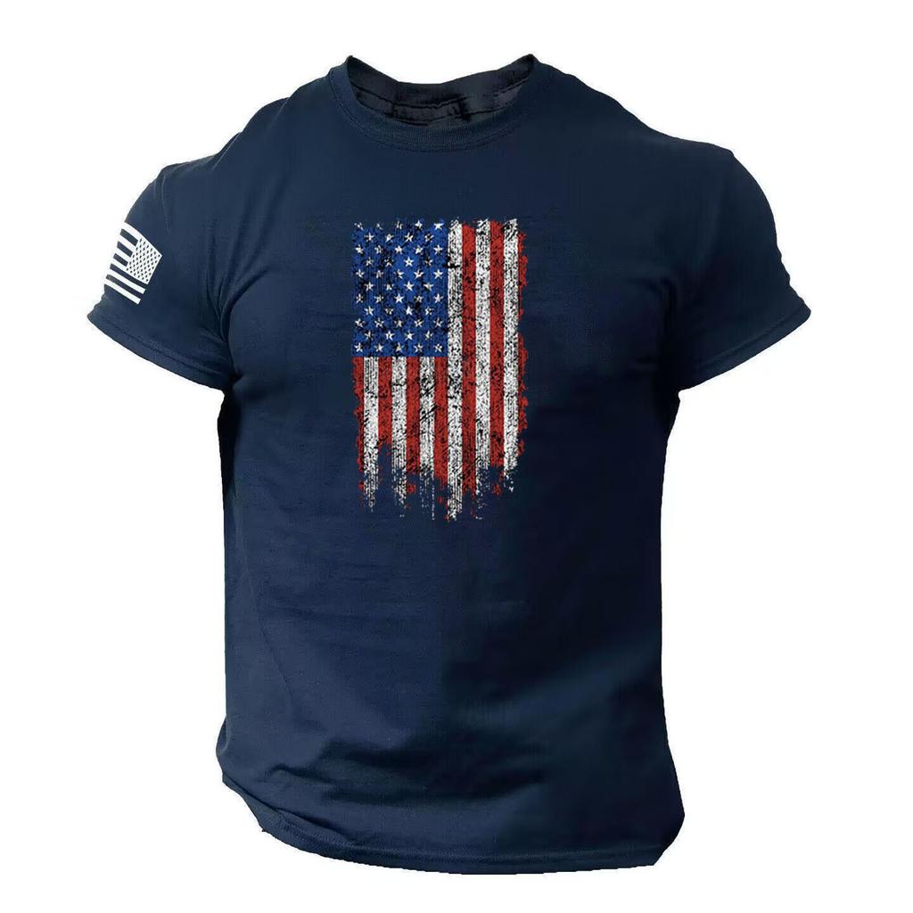 Men'S T-Shirt Short Sleeve Printed Summer Round Neck Top Trend Casual Sweatshirt