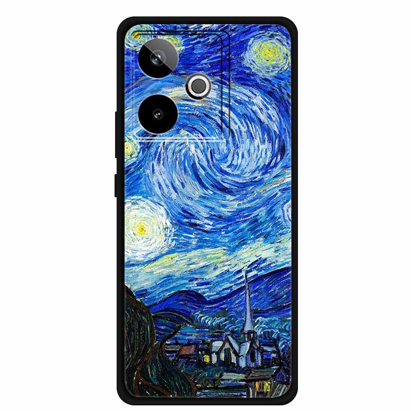 For Realme GT7 3D Relief Phone Case Emboss Flower Back Cover Black Silicone Shockproof Soft Protector 6.8" Realme GT 7T 7 T Capa