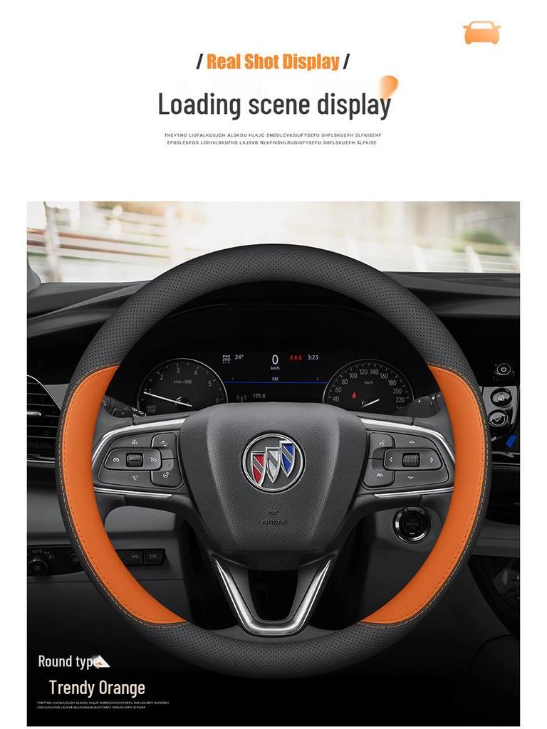 Buick Car Steering Wheel Cover: Genuine Leather for Angkewei Plus, LaCrosse, Regal, Verano, Velite 6, GL8