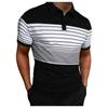 Digital 3D Printed Men'S Polo Shirt Men'S Casual Splicing Color Short Sleeve Shirt