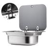 Square Stainless Steel Sink Foldable Kitchen Single Basin with Tempered Glass Lid for RV Caravan