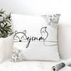 Artistic Animal Signatures Pillow Case Cotton Linen Fabric Square Zipper Pillowcase Home Decorative Living Room