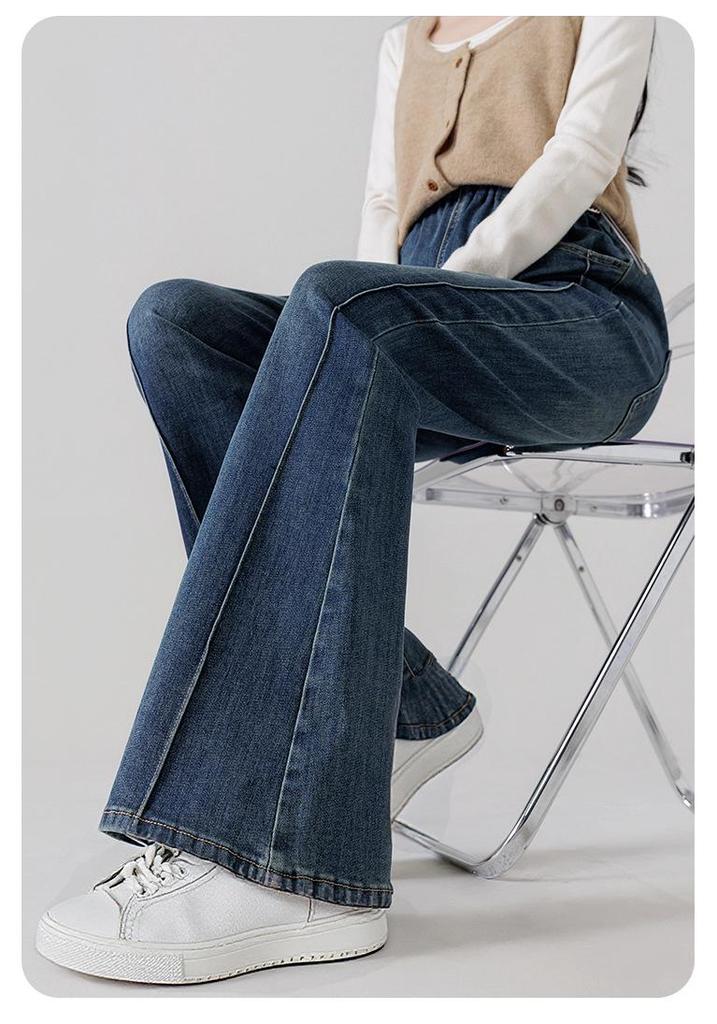 Spring Maternity Flare Pants: Fashionable, Versatile, Loose-Fit Plus Size Jeans for Casual Wear