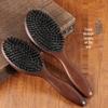 Beech Wood Air Cushion Comb with Pig Bristle for Hair Styling and Scalp Massage