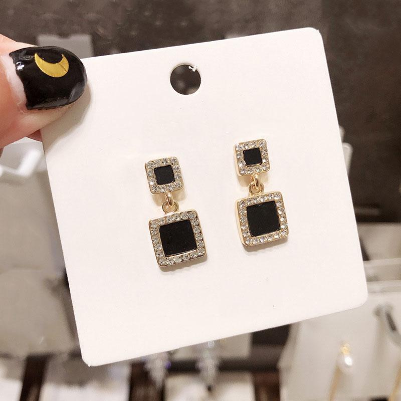 New Square Long Hanging Earrings for Women Colorful Enamel Geometric Statement Dangle Earrings Girls Drop Earrings pendientes