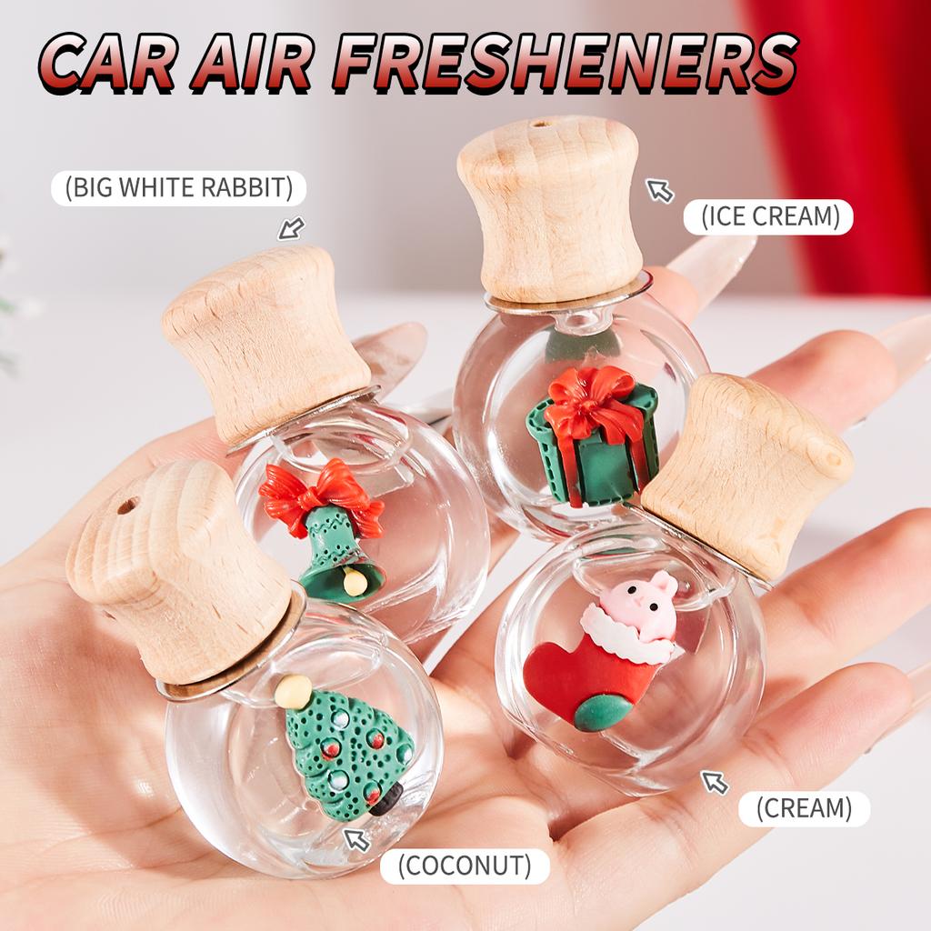 Christmas Car Air Freshener - Festive Christmas Element Design Long-Lasting Scent Premium Car Perfume for Holiday Interior Decor