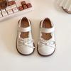 Children's Small Leather Shoes 2025 Spring and Autumn New Korean Version of Versatile Bow Princess Shoes Girls Soft-soled Casual Shoes