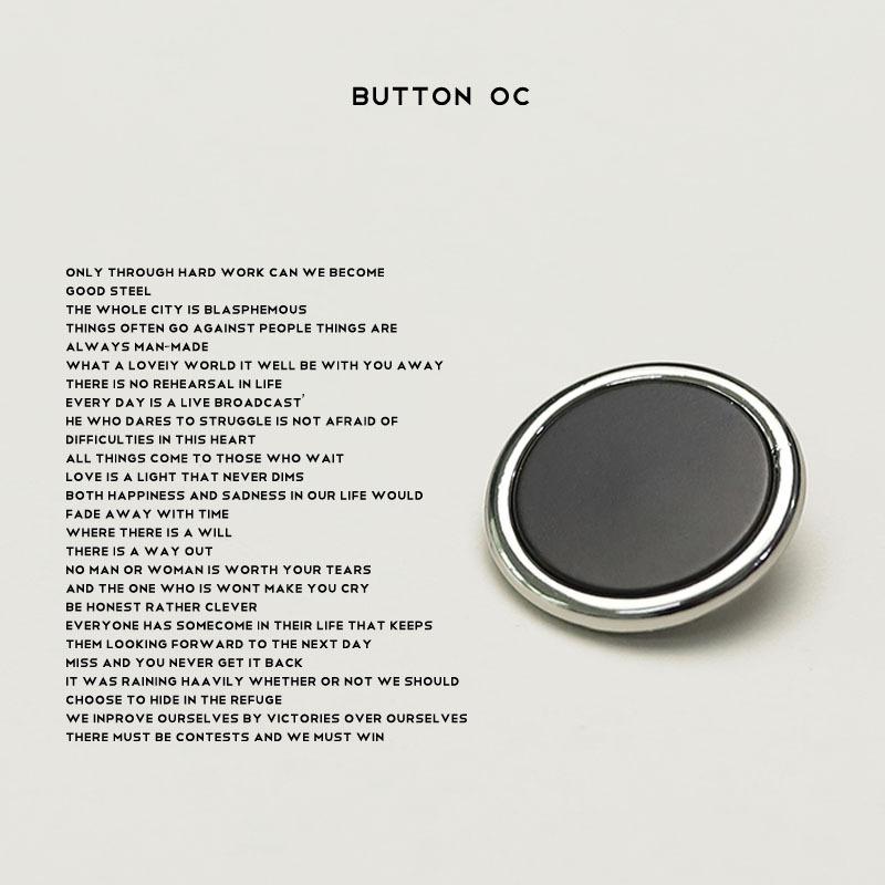 Flat Gold and Silver Edge Black Button Small Fragrance Simple Style Suit Sweater Button Metal Accessories Jacket Button
